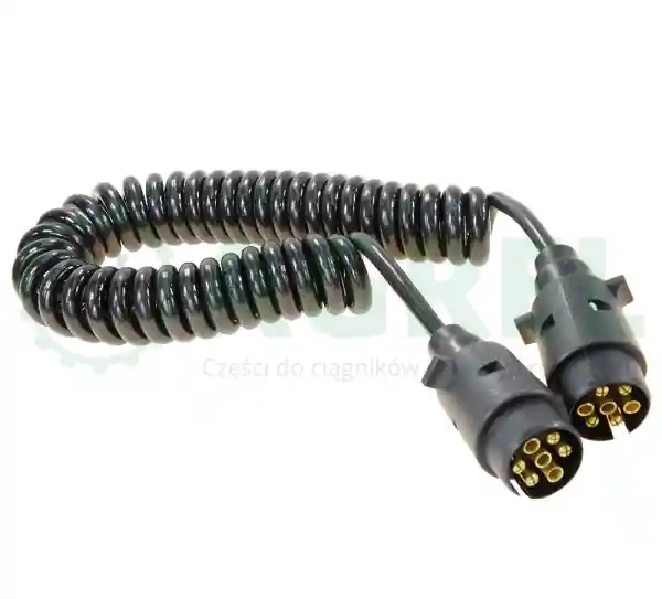 Złącze elektryczne przyczepy, spiralne, 2-wtyki, przewód 7-żył 4m Hit cenowy